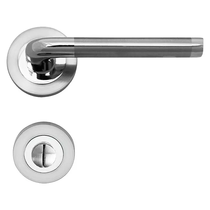 Set kvaka za vrata Tehno - WC, Plemeniti čelik - Pogled sprijeda