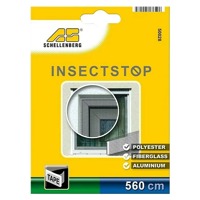 Schellenberg Insect Stop Brtva protiv insekata za vrata i prozore - 560 x 280 cm, Zaštitna mreža protiv kukaca, Može se pojedinačno rezati po mjeri - Pogled odozgo