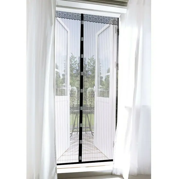 Easy Maxx Zaštitna mreža za vrata - 210 x 90 cm, Boja tkanine: Crne boje, Pričvršćivanje lijepljenjem, Vrata za terasu - Živopisni prikaz