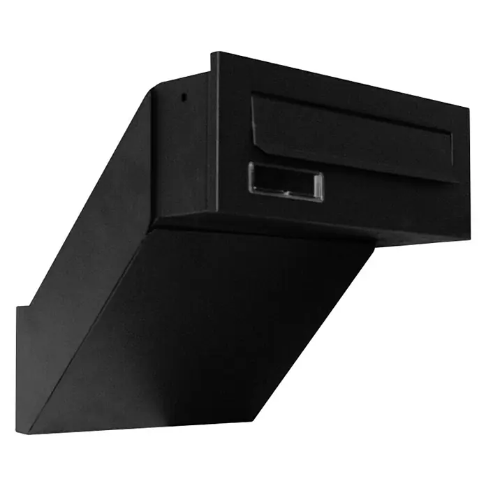 Prolazni poštanski sandučić Wall - 450 x 375 x 110 mm, Čelik, Crne boje - Detaljan prikaz