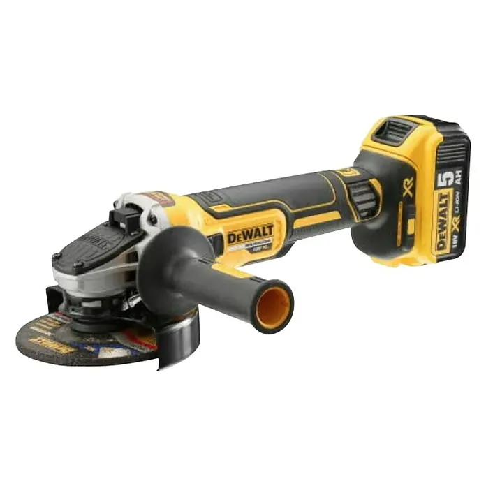 Dewalt Akumulatorska kutna brusilica DCG405P2 - 18 V, Promjer rezne ploče: 125 mm, Broj okretaja pri praznom hodu: 0 okr/min - 9.000 okr/min - Dijagonalni pogled