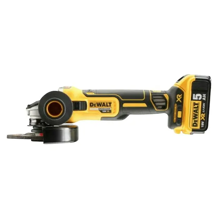 Dewalt Akumulatorska kutna brusilica DCG405P2 - 18 V, Promjer rezne ploče: 125 mm, Broj okretaja pri praznom hodu: 0 okr/min - 9.000 okr/min - Dijagonalni pogled