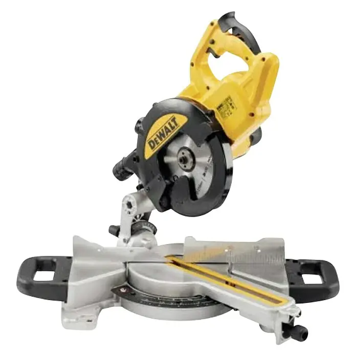 Dewalt Preklopna kružna pila DWS773-QS - 1.300 W, Promjer lista pile: 216 mm - Dijagonalni pogled