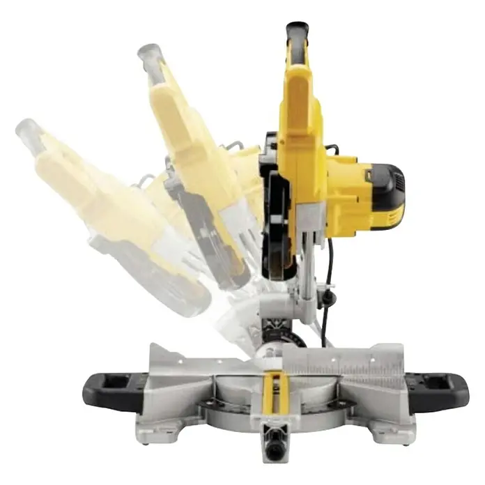 Dewalt Preklopna kružna pila DWS773-QS - 1.300 W, Promjer lista pile: 216 mm - Dijagonalni pogled