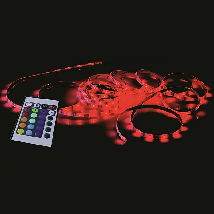 LED traka - Duljina: 3 m, Fiksiranje boje, RGB, 16 W - Živopisni prikaz