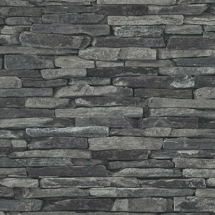 AS Creation Elements Flis tapeta - Sivo-crne boje, Izgled kamena, D x Š: 10,05 x 0,53 m - Detaljan prikaz