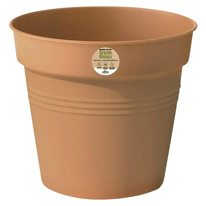 Elho Green Basics Tegla za cvijeće - Maks. vanjski promjer: 30 cm, Plastika, terakota - Pogled sprijeda