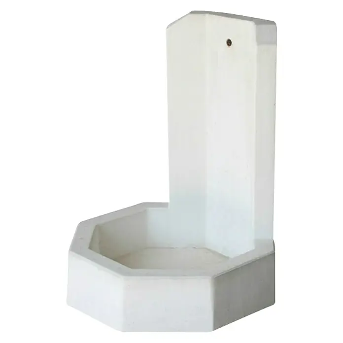 Vrtni zdenac - 59 x 59 x 84 cm, Beton, Bijele boje - Dijagonalni pogled