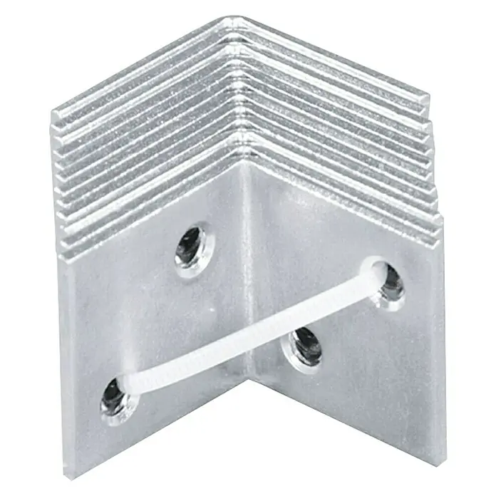 Široki kutnik - D x Š: 30 x 30 mm, 12 Kom., Čelik, Srebrne boje - Pogled sprijeda