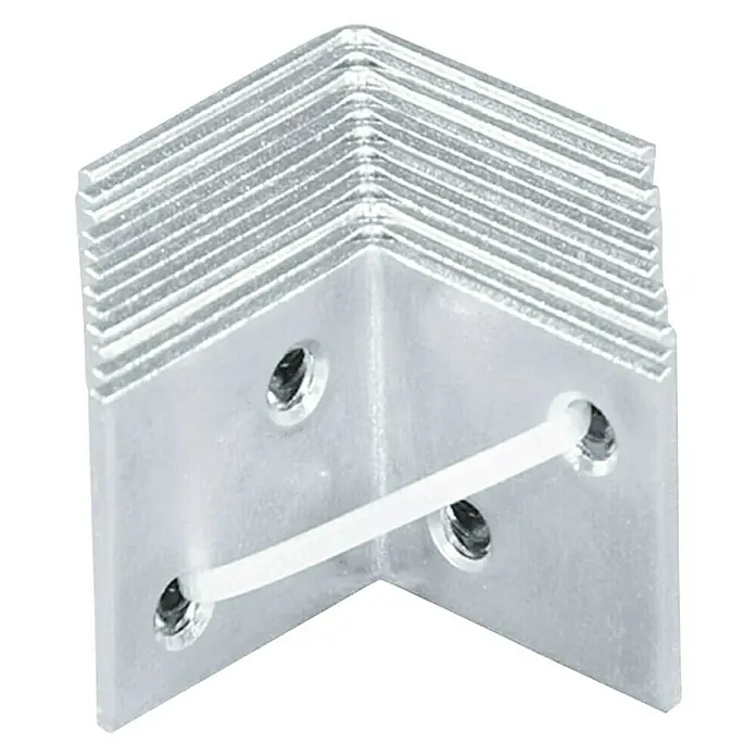 Široki kutnik - D x Š: 40 x 40 mm, 12 Kom., Čelik, Srebrne boje - Pogled sprijeda