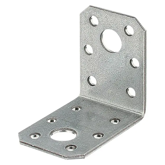Spojni kutnik - D x Š x V: 50 x 50 x 35 mm, 20 Kom., Sendzimir pocinčano - Dijagonalni pogled