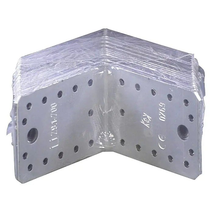 Spojni kutnik - D x Š x V: 90 x 90 x 65 mm, 20 Kom., Sendzimir pocinčano - Dijagonalni pogled