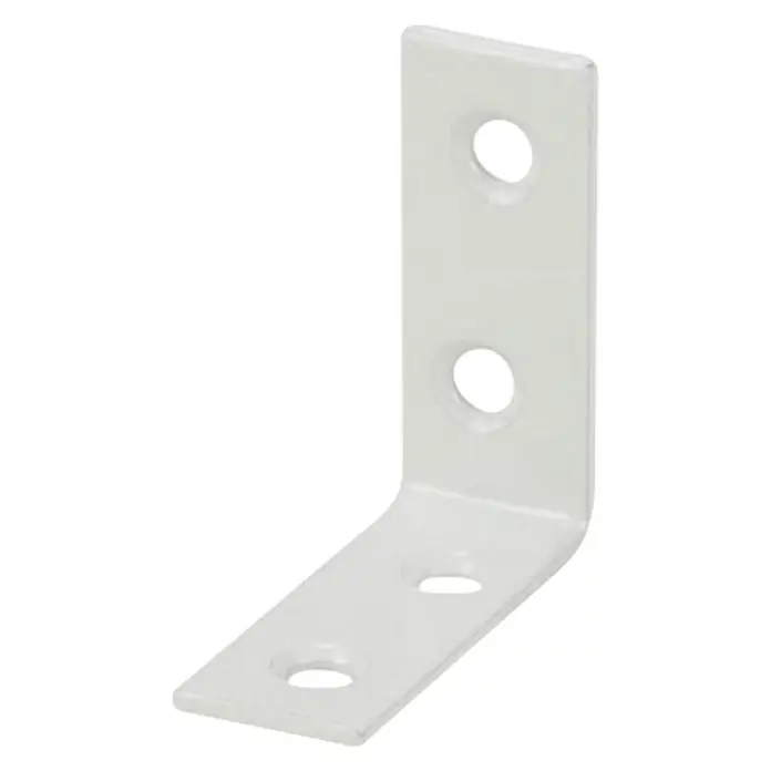 Stabilit Kutnik za stolice - 25 x 15 x 25 mm, Čelik, Bijele boje - Dijagonalni pogled