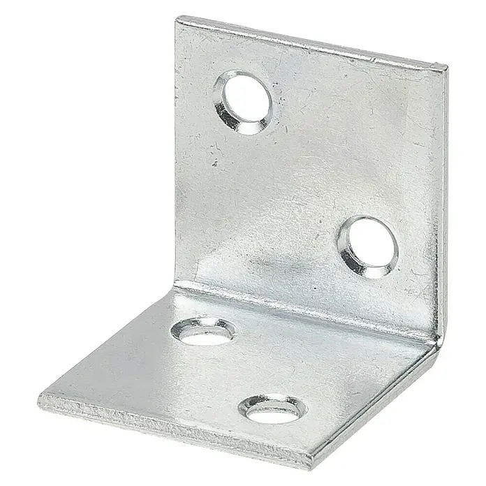 Stabilit Široki kutnik - D x Š: 50 x 50 mm, Srebrne boje, Čelik - Dijagonalni pogled