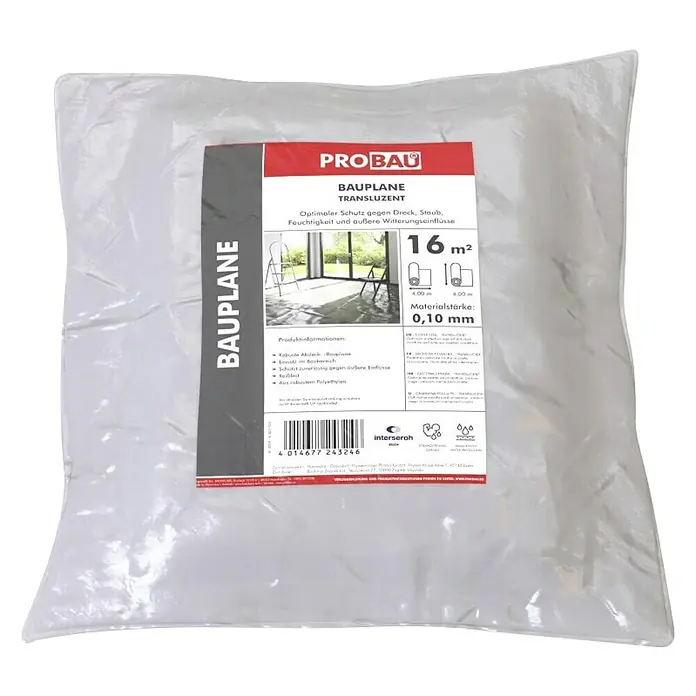 Probau Lona de plástico transparente - 4 x 4 m - Vista superior