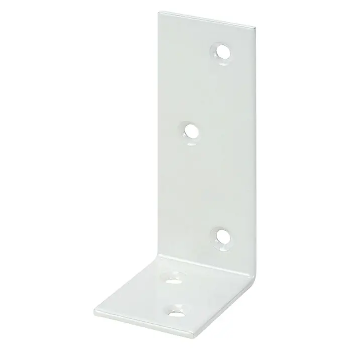 Stabilit Balkenwinkel - L x B x H: 80 x 40 x 30 mm, Stahl, Weiß - Diagonale Ansicht