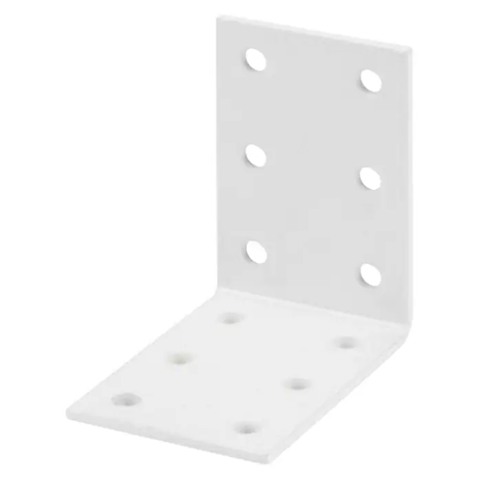 Stabilit Lochplattenwinkel - L x B x H: 60 x 60 x 40 mm, Weiß - Diagonale Ansicht
