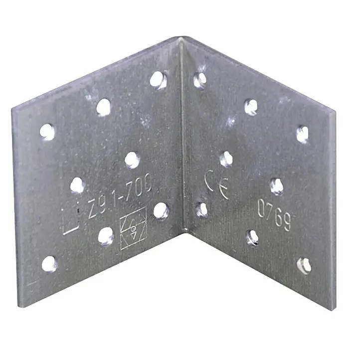 Stabilit Kutna perforirana pločica - 60 x 60 x 60 mm, Pocinčano, 1 Kom. - Dijagonalni pogled