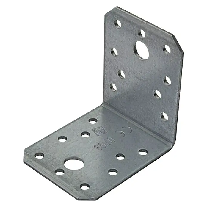 Stabilit Spojni kutnik - 70 x 70 x 55 mm, Debljina: 2,5 mm, 1 Kom., Pocinčano - Dijagonalni pogled