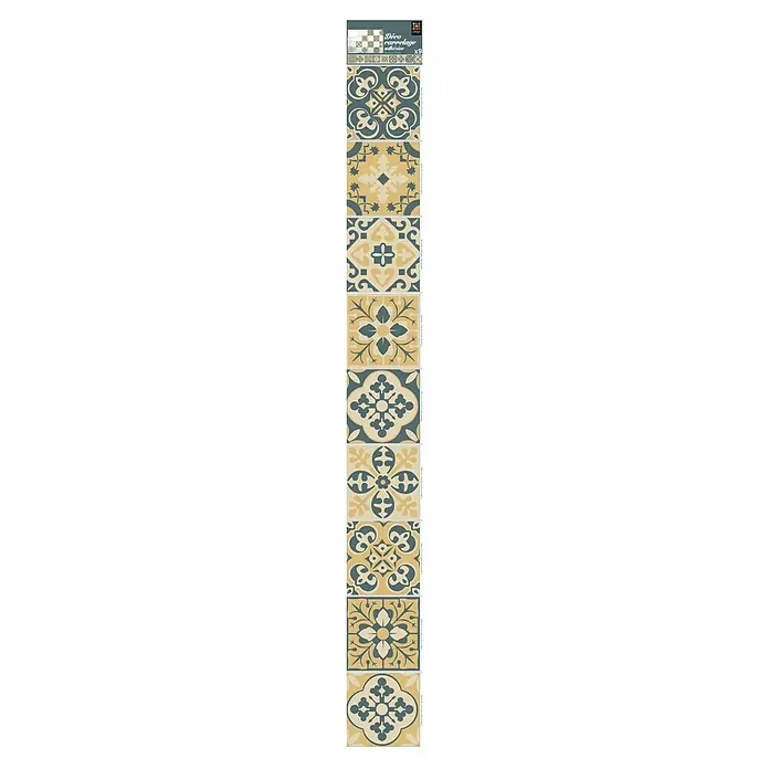 Vinilo para azulejos Granada - 10 x 10 cm, 9 piezas, Gris/Azul - Vista frontal