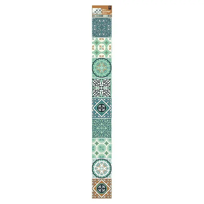Vinilo para azulejos - 10 x 10 cm, 6 piezas, Verde/Naranja - Vista frontal