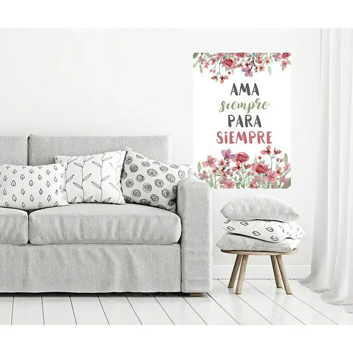 Adhesivos decorativos Ama siempre - An x Al: 48 x 68 cm - Foto ambiente