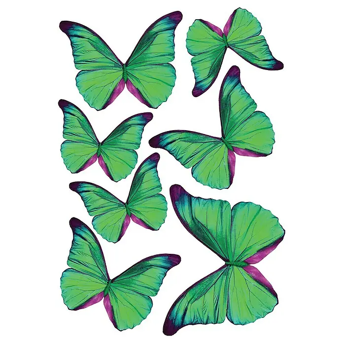 Adhesivos decorativos 3D Mariposas - Mariposa, Verde - Vista frontal