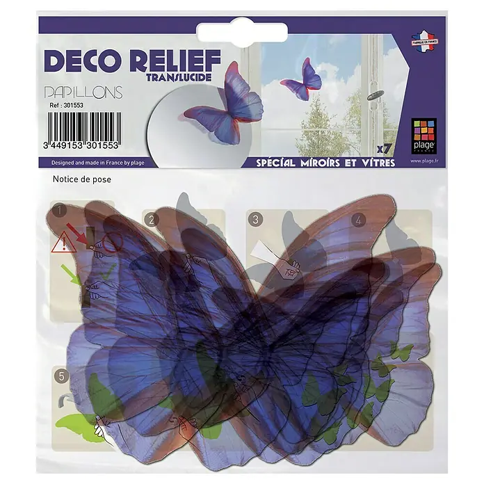 Adhesivos decorativos 3D Mariposas - Mariposa, Azul - Vista frontal