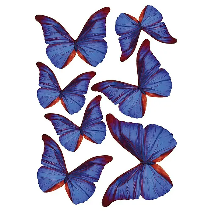 Adhesivos decorativos 3D Mariposas - Mariposa, Azul - Vista frontal
