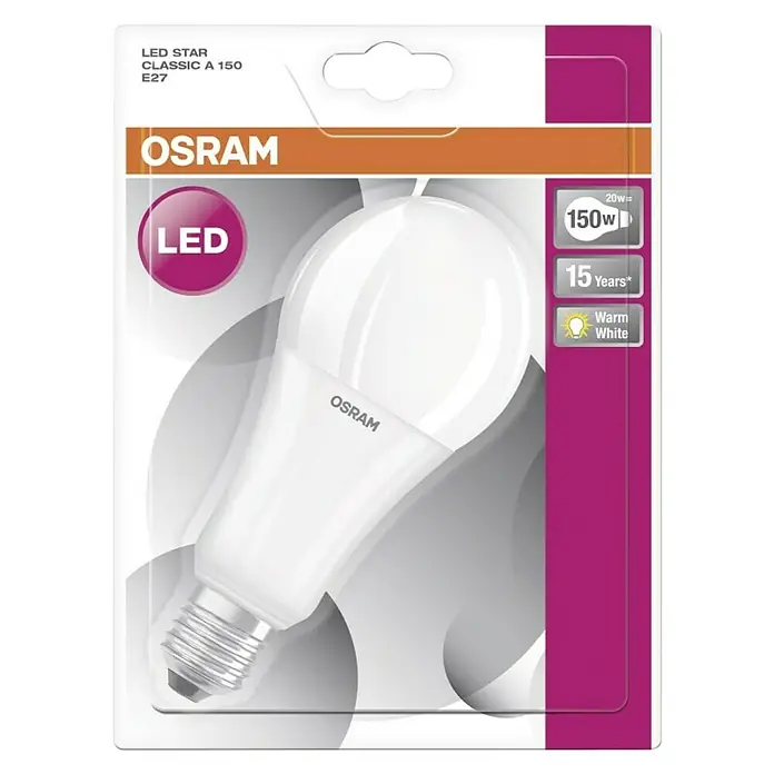 Osram LED žarulja - 20 W, E27, Topla bijela, Mat - Pogled s gornje strane