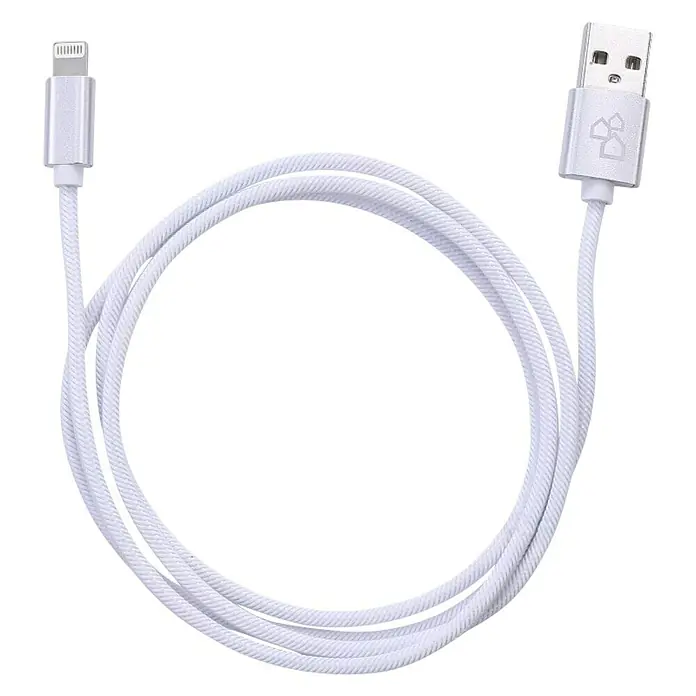BAUHAUS USB kabel za punjenje - Bijele boje, 1 m, USB A utikač, utikač Lightning - Pogled s gornje strane