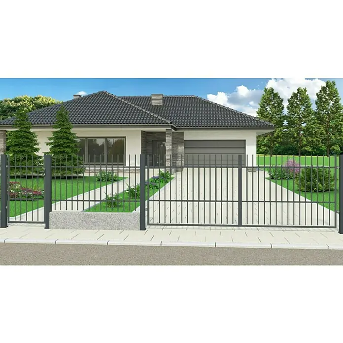 Polbram Kovana ograda Tom - 200 x 120 cm, Antracit - Živopisni prikaz