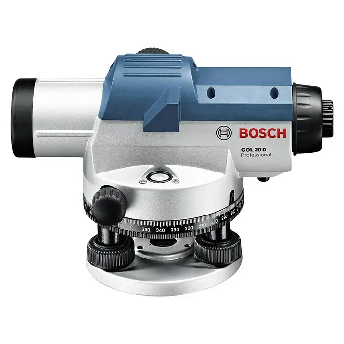 Bosch Professional Optički uređaj za niveliranje GOL 20 D - Radno područje: Maks. 60 m, Mjerna skala: 1°(vodoravni krug) - Pogled s desne strane