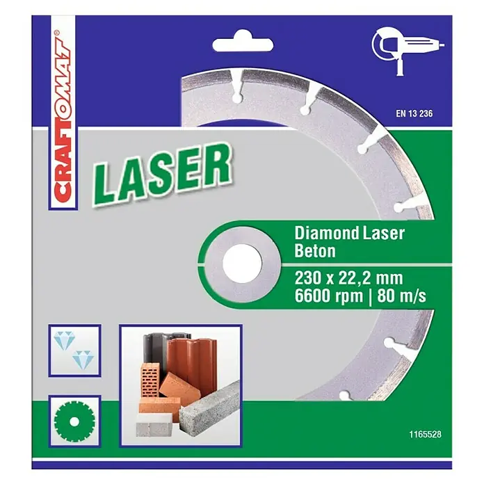 Craftomat Dijamantna rezna ploča Laser - Beton, Promjer rezne ploče: 230 mm - Pogled odozgo