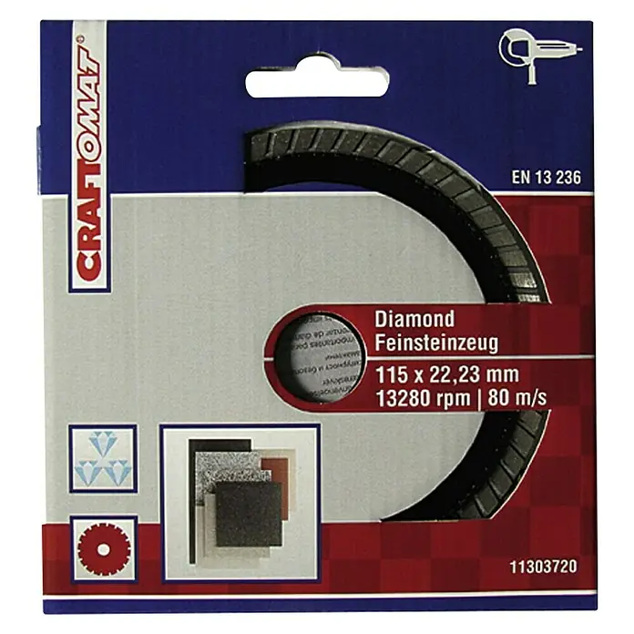 Craftomat Dijamantna rezna ploča - Kamene pločice, Promjer rezne ploče: 115 mm, Debljina plohe: 1,4 mm - Pogled odozgo