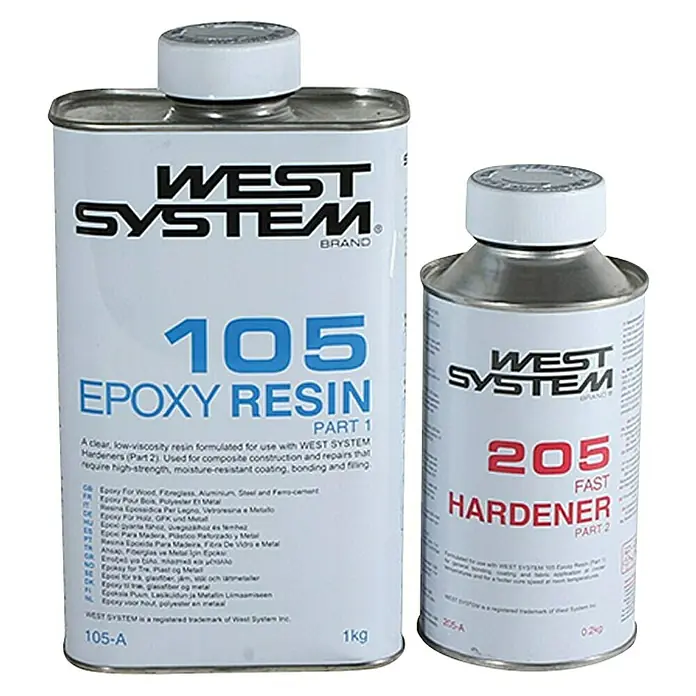 West System Set Epoxy smole - S učvršćivačem 205, 1,2 kg - Pogled sprijeda