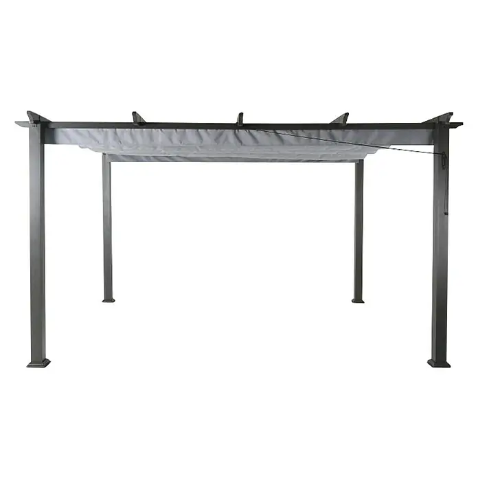 Sunfun Paviljon sa sjenilom na namatanje Kreta - D x Š x V: 333 x 418 x 235 cm, Antracit, Svijetlosive boje - Pogled sprijeda