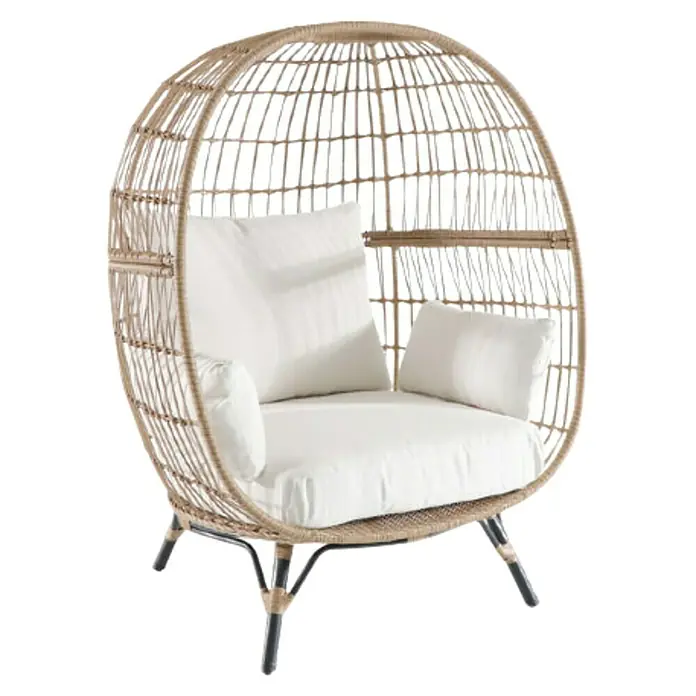 Lounge stolica Larissa - D x Š x V: 114 x 109 x 151 cm, Natur - Dijagonalni pogled