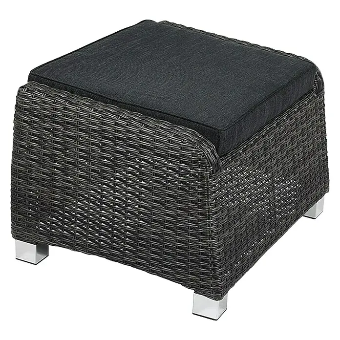 Sunfun Pleteni tabure Malaga - 74,9 x 58,1 x 45,7 cm, Poliratan - Dijagonalni pogled