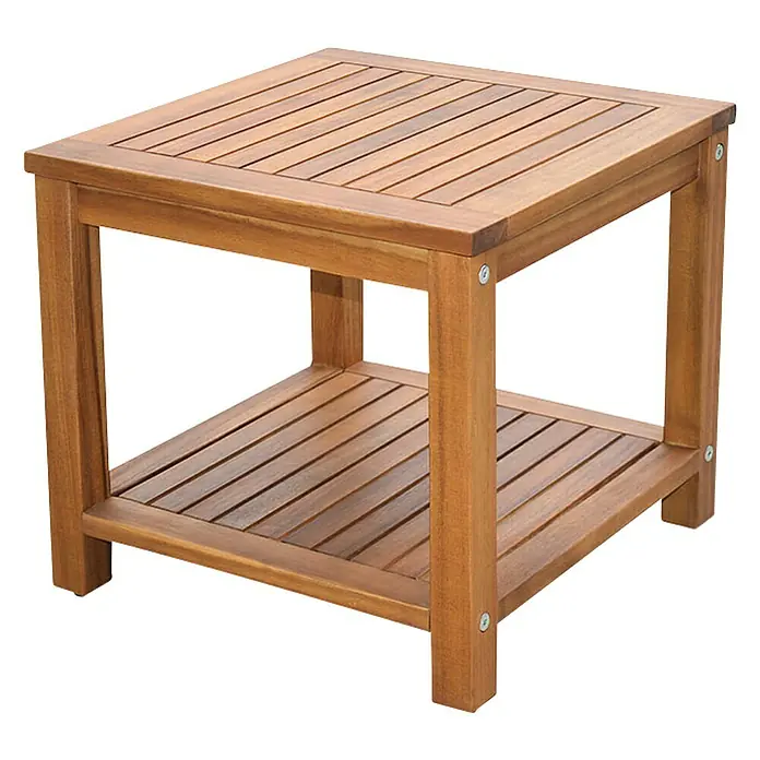 Sunfun Diana Vrtni drveni stolić - 44,5 x 44,5 x 40,5 cm, Akacija, Prirodno smeđe boje - Dijagonalni pogled