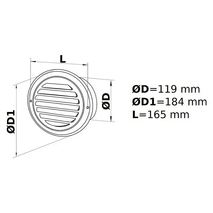 Vafra Okrugla ventilacijska rešetka RF - Promjer: 120 mm