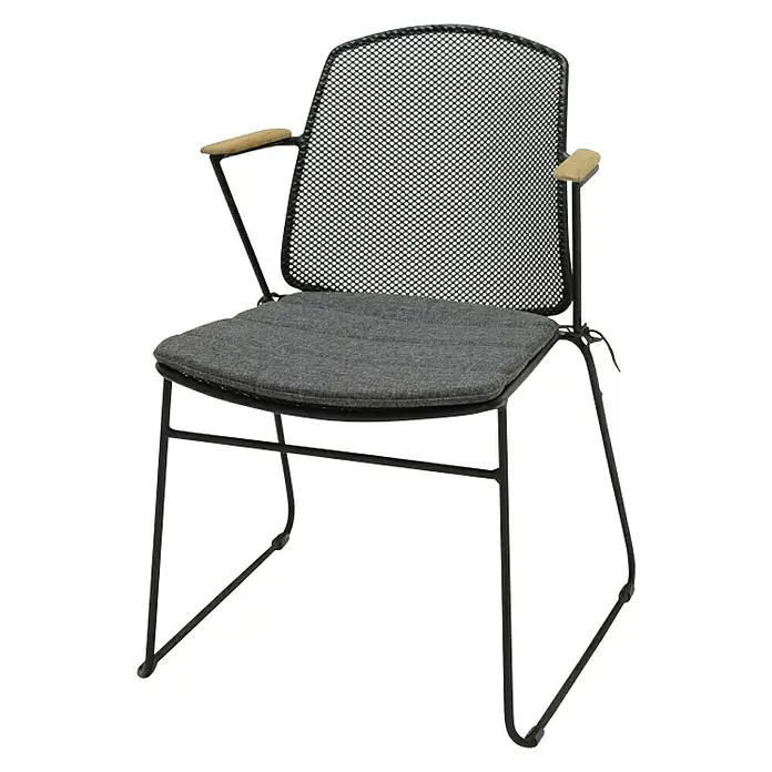 SENSUM Vrtna fotelja Öje - Š x D x V: 56 x 60 x 80 cm, Metalna mreža, Antracit, Mogu se slagati jedni na druge - Dijagonalni pogled