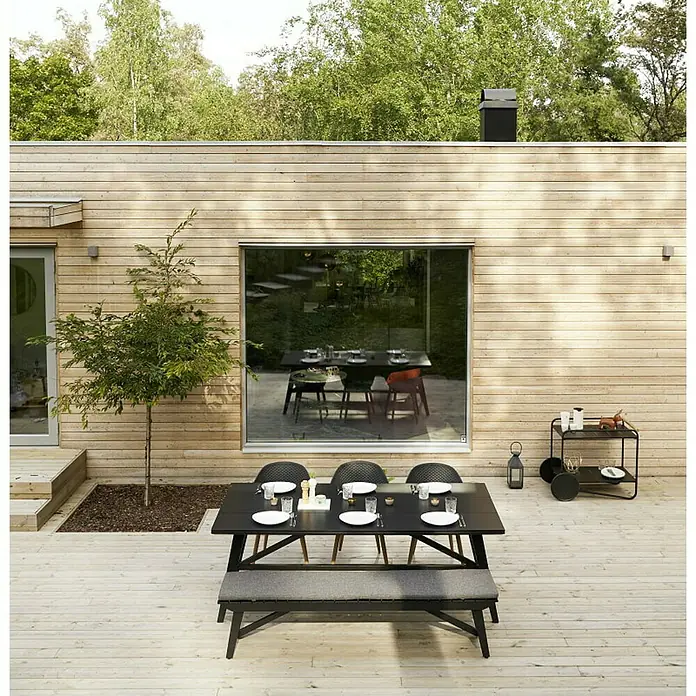 SENSUM Gartentisch - L x B: 215 x 100 cm, Duraboard®, Anthrazit/Schwarz - Stimmungsaufnahme