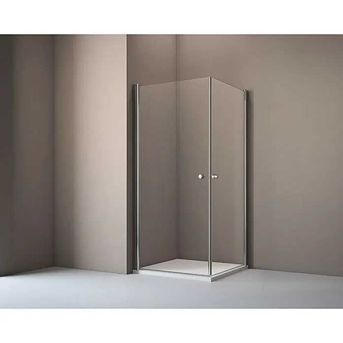 Corniche Kutna tuš kabina Light - 90 x 90 x 190 cm, Debljina: 5 mm, Srebrne boje - Živopisni prikaz