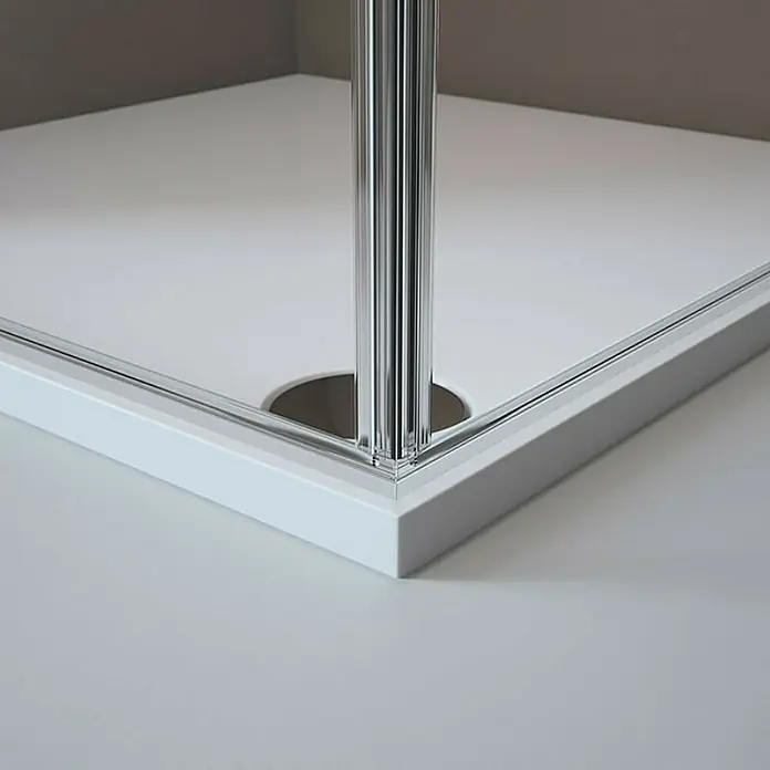 Corniche Kutna tuš kabina Light - 90 x 90 x 190 cm, Debljina: 5 mm, Srebrne boje - Detaljan prikaz