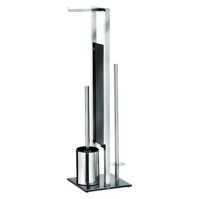 Wenko Stalak za WC četku i toaletni papir - Krom, Š x V: 12 x 70 cm - Dijagonalni pogled