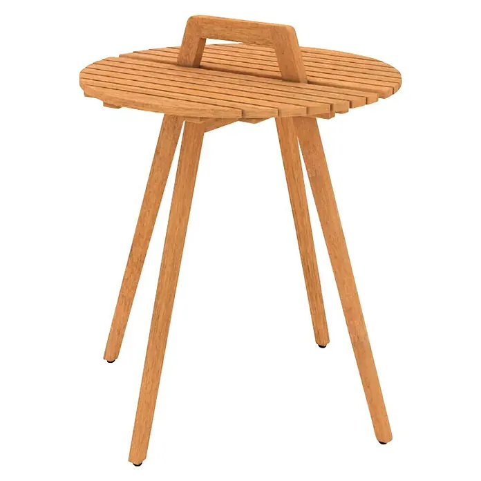 Sensum Falun Okrugli vrtni pomoćni stolić - Ø x V: 49 x 55 cm, Eukaliptus, Svijetli eukaliptus - Pogled sprijeda