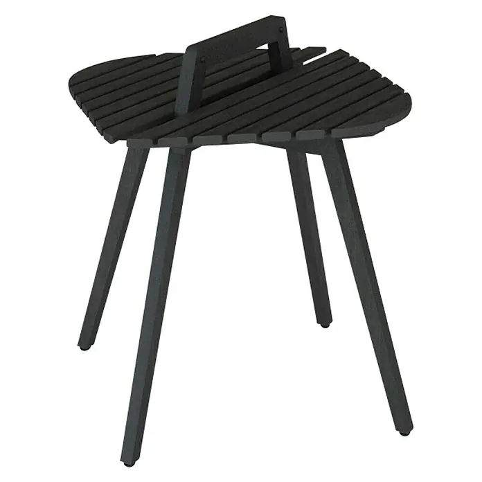 Sensum Falun Vrtni drveni stolić - D x Š x V: 56 x 56 x 45 cm, Eukaliptus, Crne boje - Dijagonalni pogled