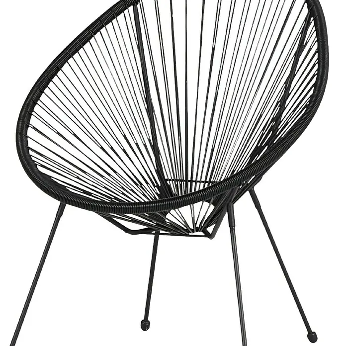 Gartensessel Elisabeth - L x B x H: 73 x 76 x 89 cm, Kunststoff, Schwarz - Diagonale Ansicht