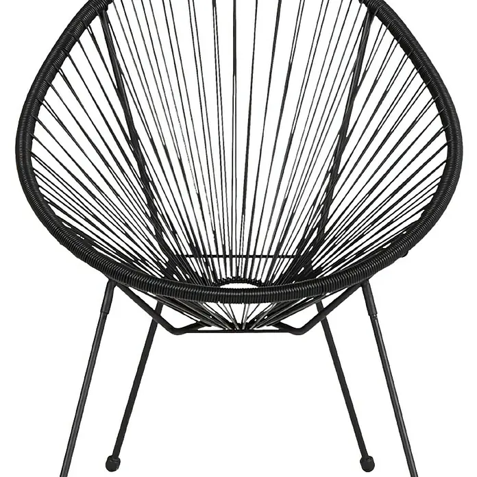Gartensessel Relax - L x B x H: 73 x 76 x 89 cm, Kunststoff, Schwarz - Vorderansicht